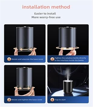 Smart Car Air Freshener 50ML Perfume Ultrasonic Mist Aromatherapy Diffuser Portable Humidifier for Car and Home Use Automatic Start and Stop 3 Modes 4 Freshness Principles(Blue Ocean)