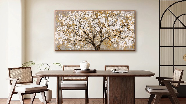 Amazon.com: Large Wall Art Print Gold Abstract Tree Of Life Framed