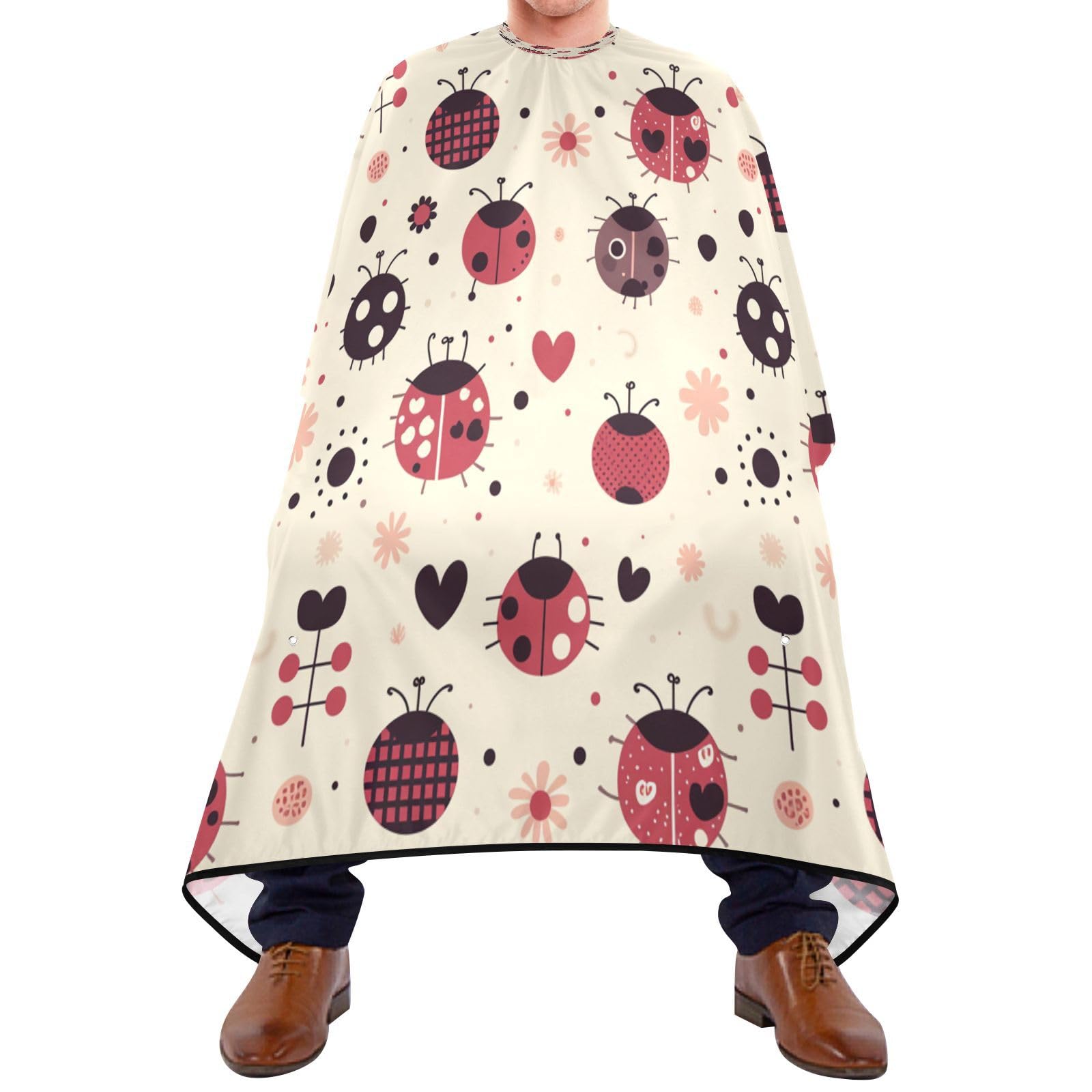 Kigai Cute Ladybugs Hair Cutting Cape for Men & Women Waterproof Barber Cape Professional Hairdressing Salon Styling Apron with Adjustable Closure Snap