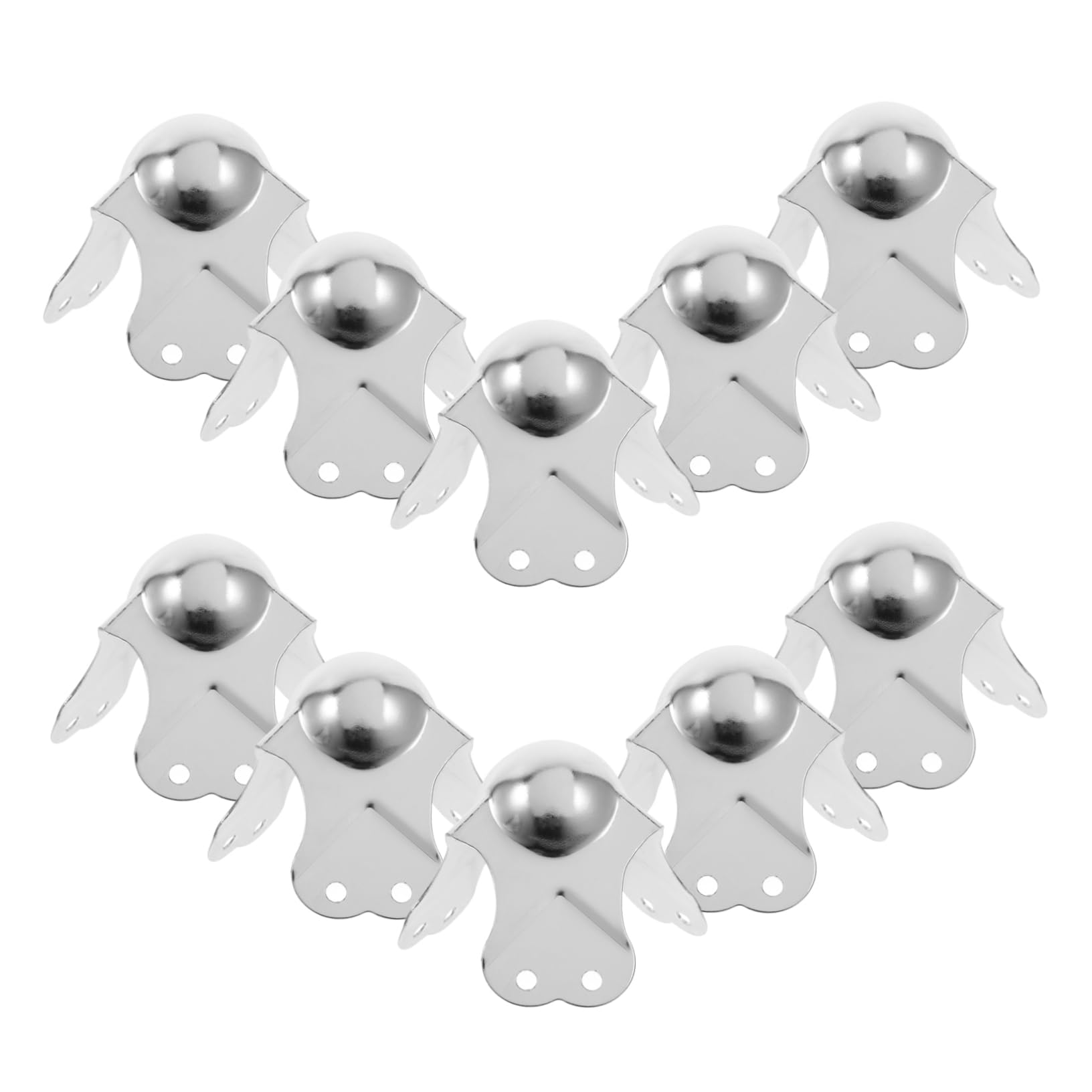 Cabilock Chrome Furniture Corner Guards 10 Corner Protectors for Cabinets Flight Case Hardware Stage Lighting Easy Install Metal Edge Guards