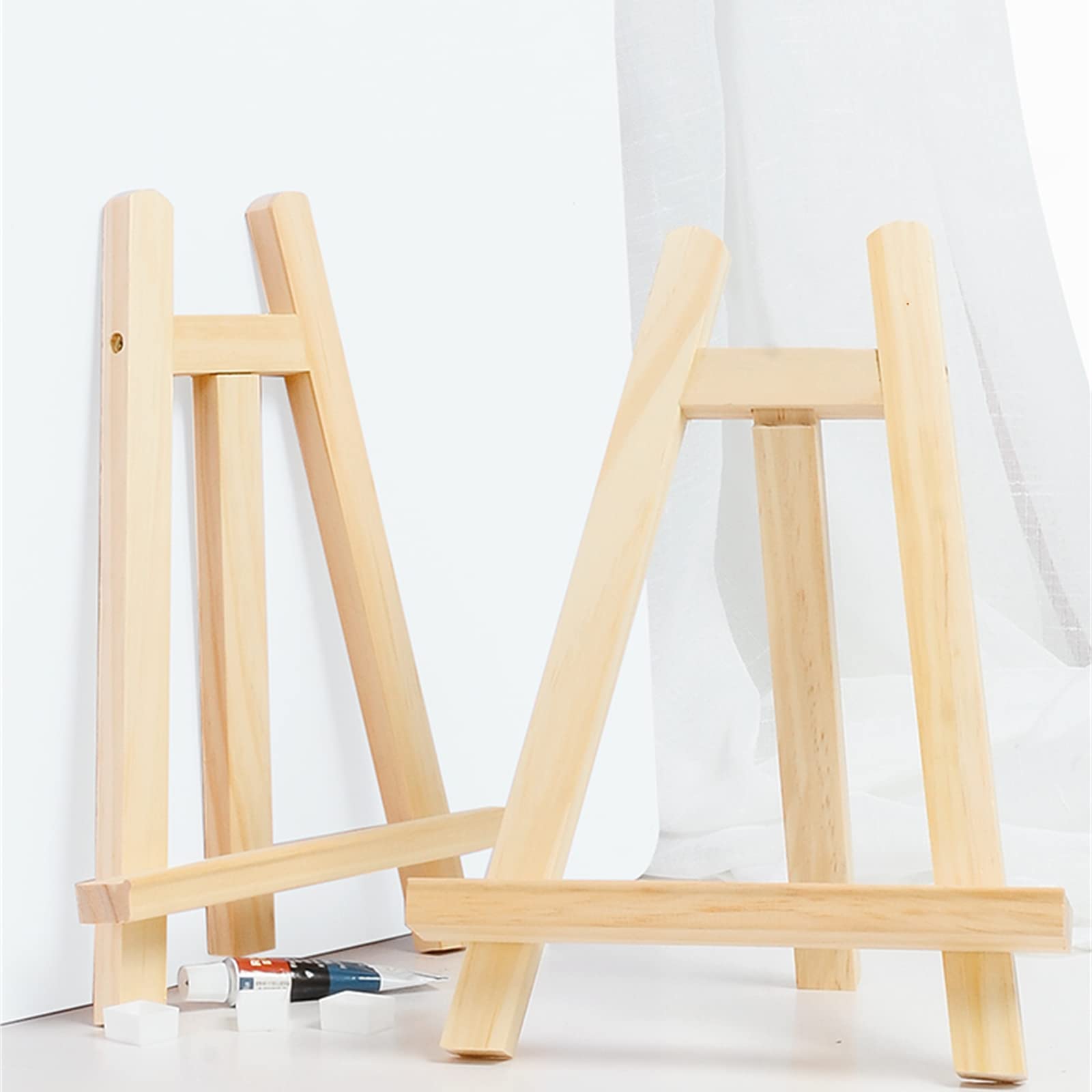 Caballete de exhibición de arte de mesa, 28 cm de alto, caballetes portátiles y ajustables, trípodes de madera pequeños, caballete para exhibir pinturas en lienzo, menú, letrero de boda (tamaño: 28