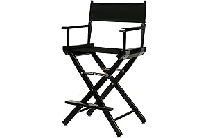 24" Black Canvas Counter Height Directors Chair