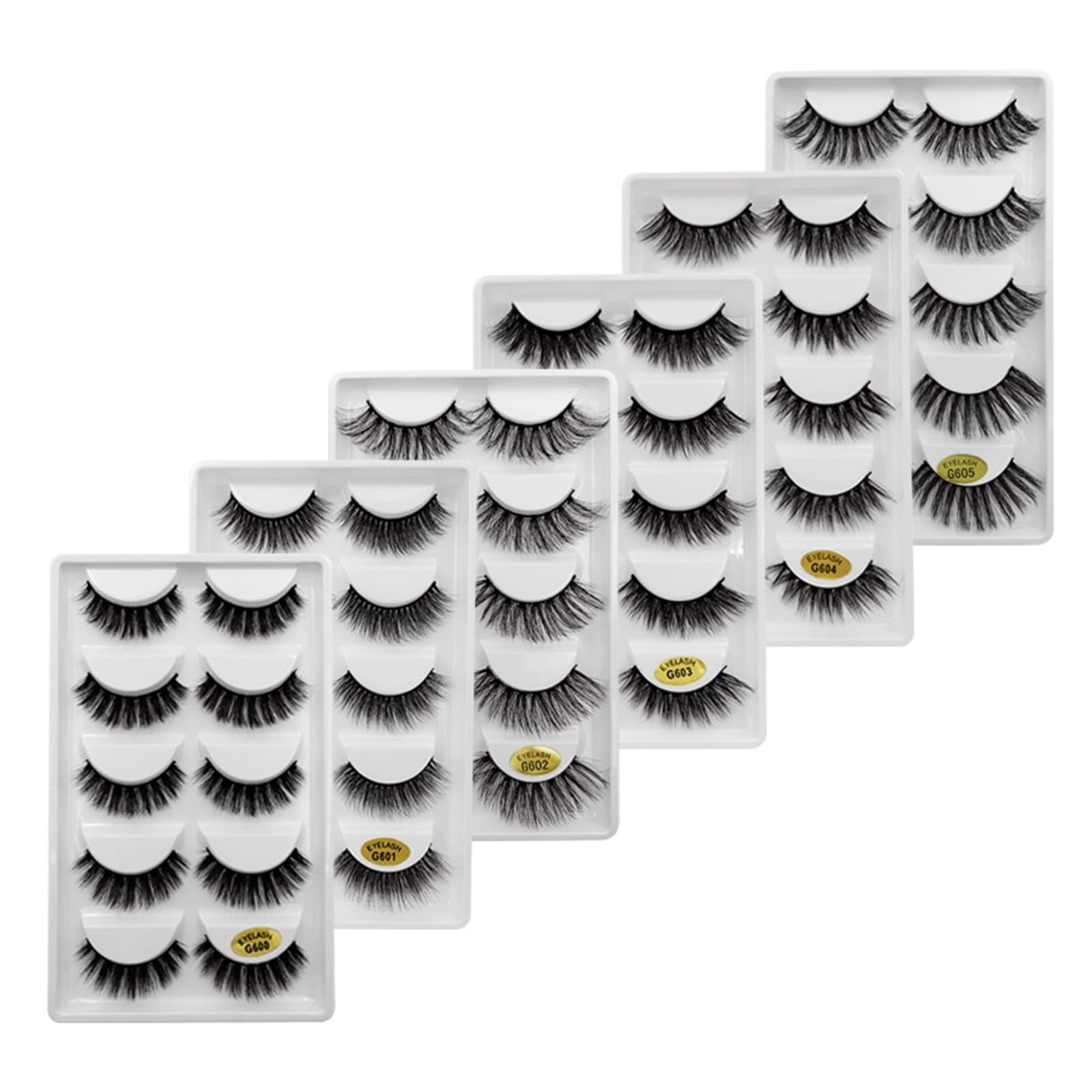 UAMOU 3D sztuczne rzęsy z norek naturalne długie miękkie sztuczne rzęsy makijaż delikatne dramatyczne puszyste cilios sztuczne rzęsy Cheerfully (Color : G604, Size : 10 boxes logo)