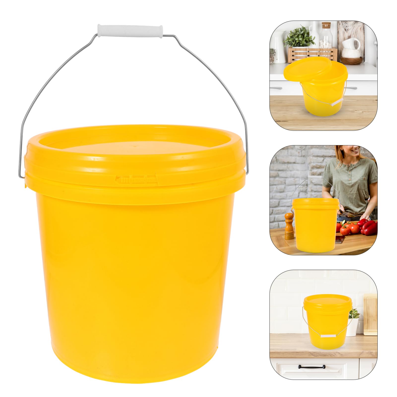 Cubo de fermentación de alimentos, recipiente de plástico hermético con asa para elaborar vino, yogur y alimentos fermentados, perfecto para proyectos de fermentación de bricolaje