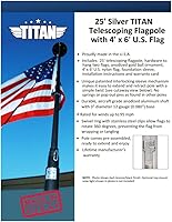Vista 2 de Mástil de bandera TITAN telescópico de 25 pies con bandera