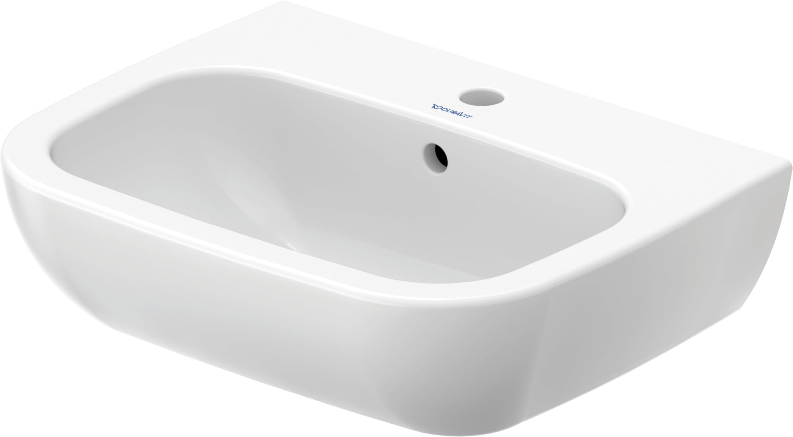 Lavabo monotrou Duravit D-Code 550 mm blanc avec trop-plein pour vasque murale