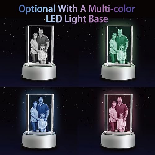 Miniatura 5 de HAN'S LASER Foto de Cristal 3D, Regalo Personalizado con Tu Propia Foto, Único Día del Padre, Matrimonio, Regalo Conmemorativo - Paisaje Pequeño