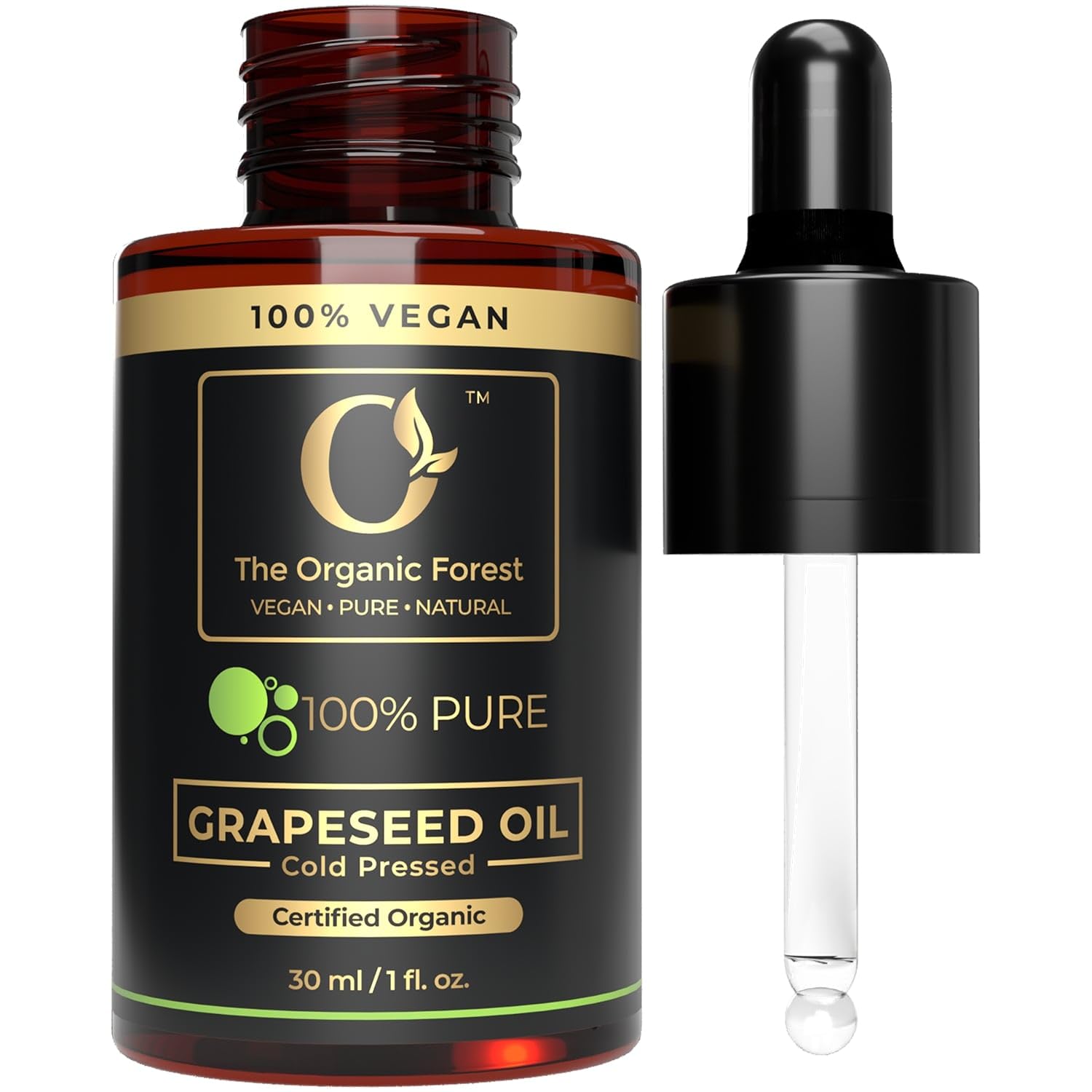 USDA Organic Grapeseed Oil - 100% Pure, Cold-Pressed, Non-GMO - Ideal Massage Oil, Face Oil, Hair Care, Skin Moisturizer - Best Grape Seed Oil for Skin & Hair - 1 Fl oz-image-11