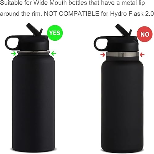 Miniatura 3 de Affute Mango de paracaídas, se adapta a botellas de boca ancha de 12 a 40 onzas, correa de mango de botella de agua con anillo de seguridad,