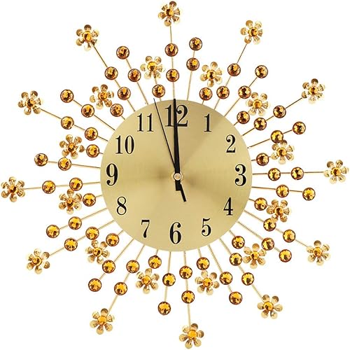 Miniatura 1 de Reloj de pared, reloj de pared, reloj de pavo real, estilo europeo de hierro, reloj de pared colgante para oficina, hogar, bar, cafetería, 14.6 in