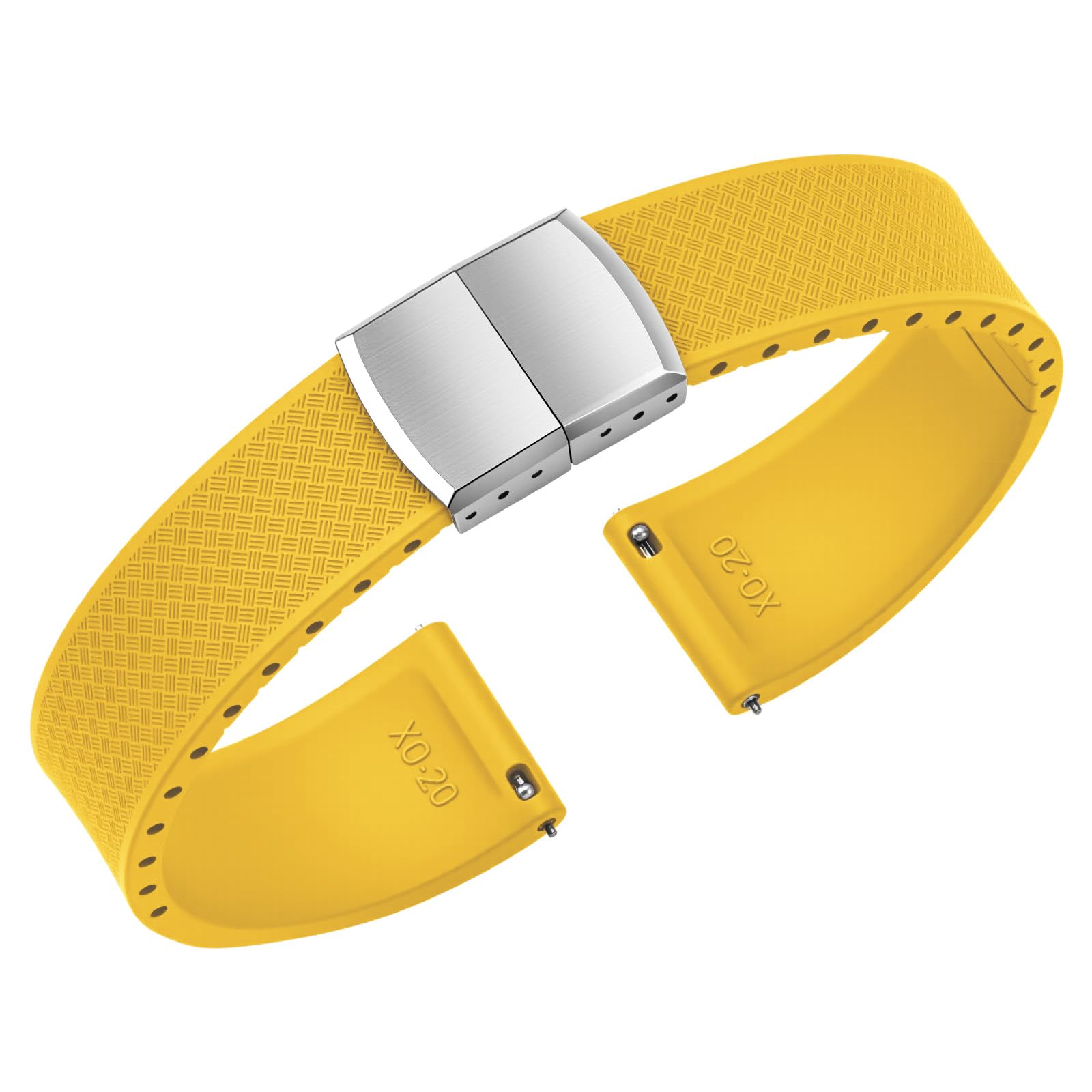 ULLCHRO Uhrenarmband 20mm 22mm Gummi FKM Schnellverschluss, Fluorkautschuk Armband für Herren mit Edelstahl Schnalle, Ersatzarmband für Uhren für Sportuhren und Taucheruhren