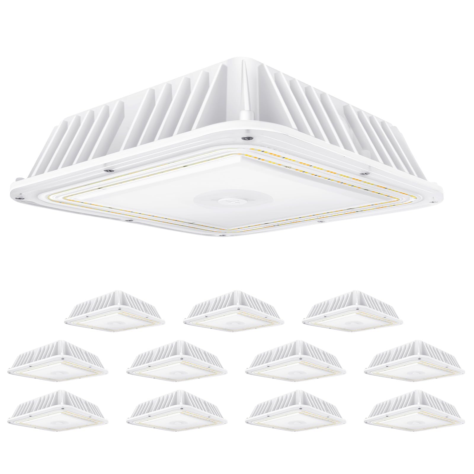 Canopy Lights Outdoor 60 70 80W 3000 4000 5000K Selectable Up to 11200LM Waterproof Led Lights for Gas