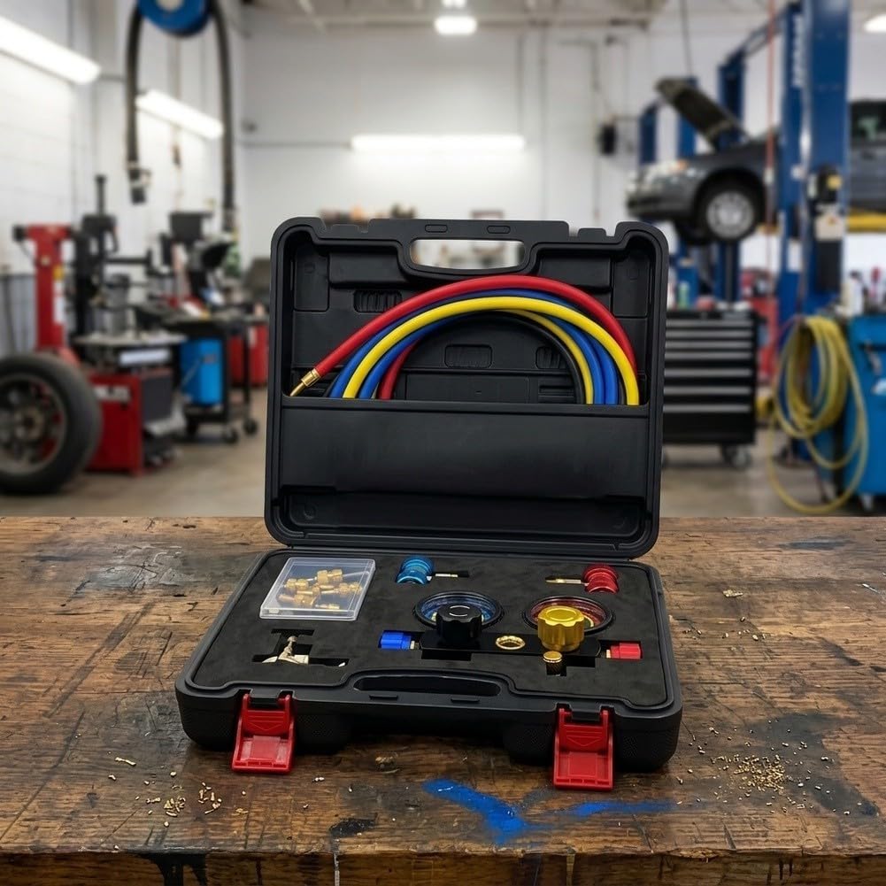Kit Manómetro HVAC 4 Mangueras 800 PSI