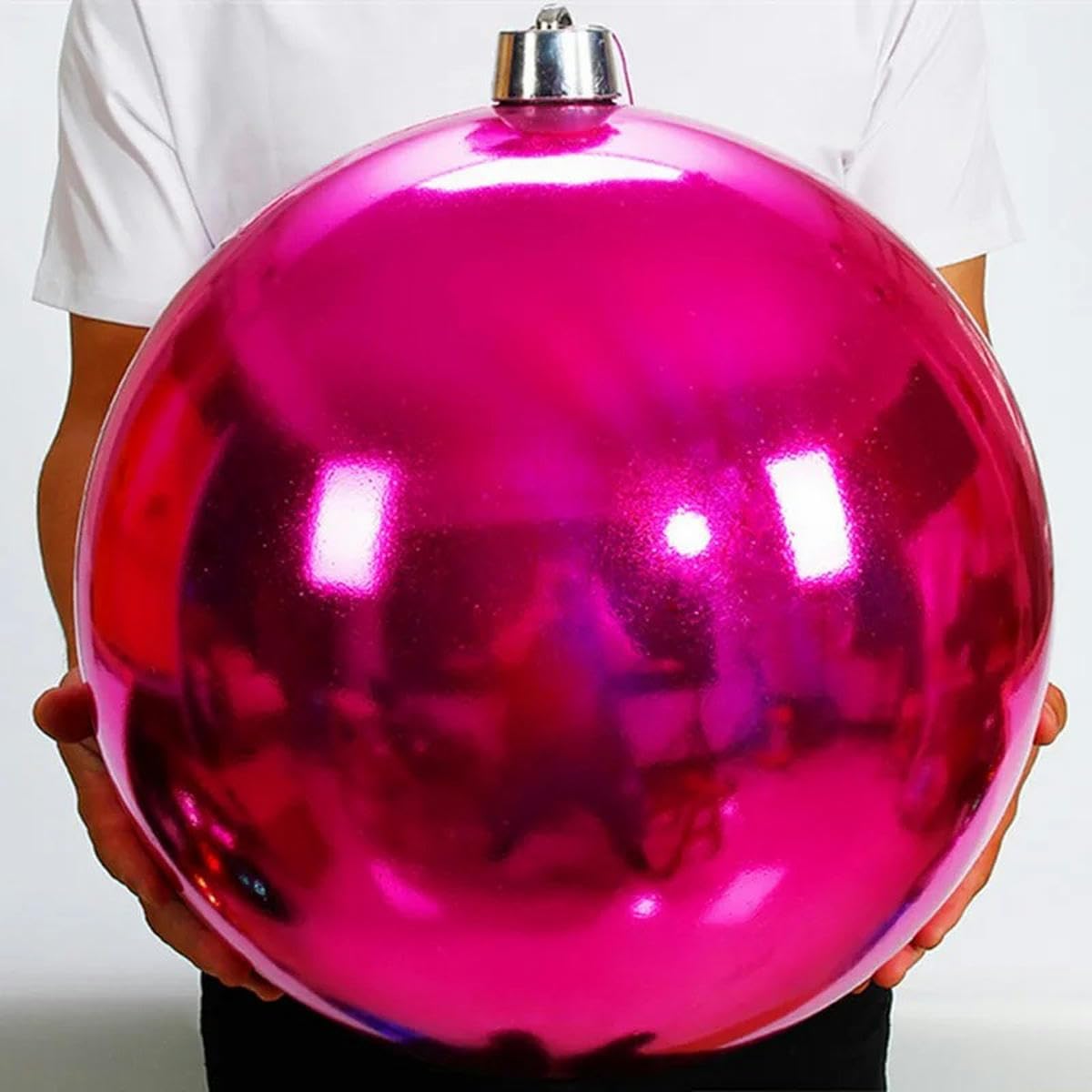 Esferas navideñas Grandes, Bola Decorativa para el hogar, Adorno para árbol, Bolas Grandes, Rojo Rosa, 20cm, 1 Unidad