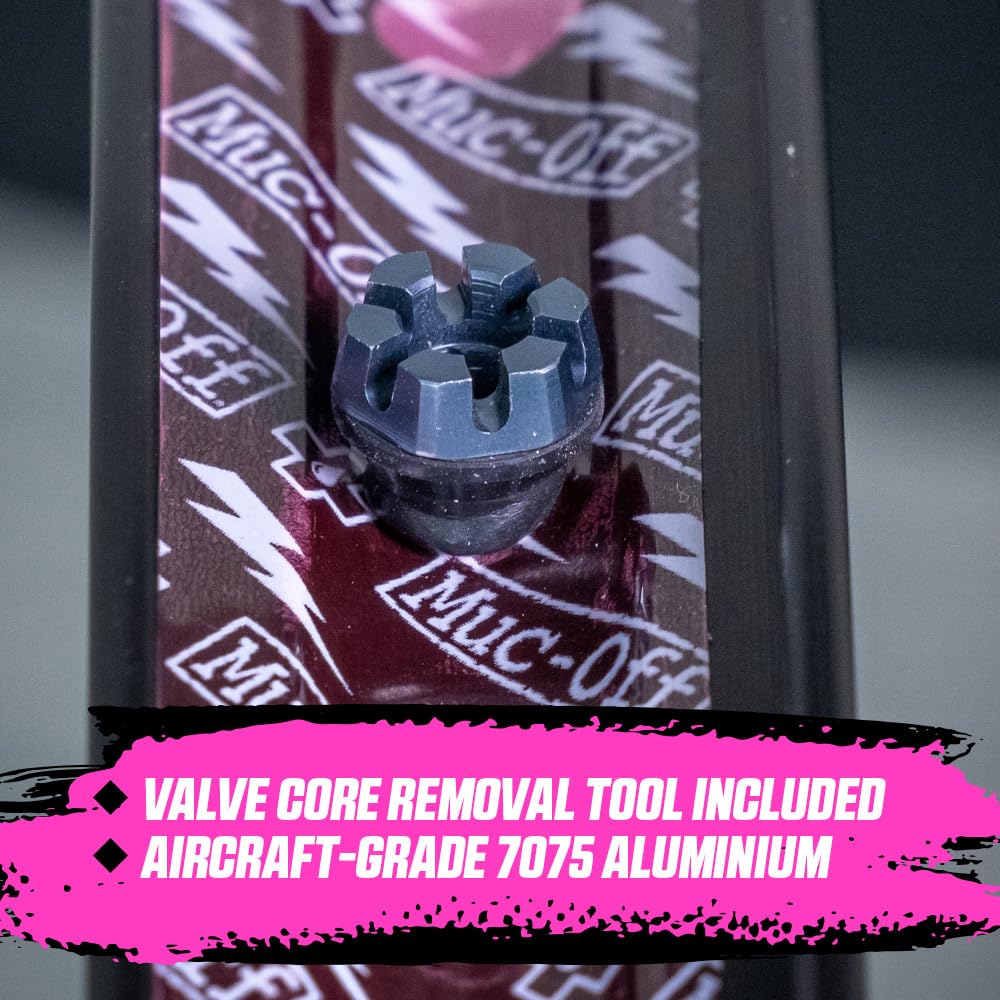 Muc-Off Valvole Presta Grigie, 60 mm - Valvole Tubeless per Bici, con Strumento Smonta Valvola Incluso - di Alta Qualità e Senza Perdite