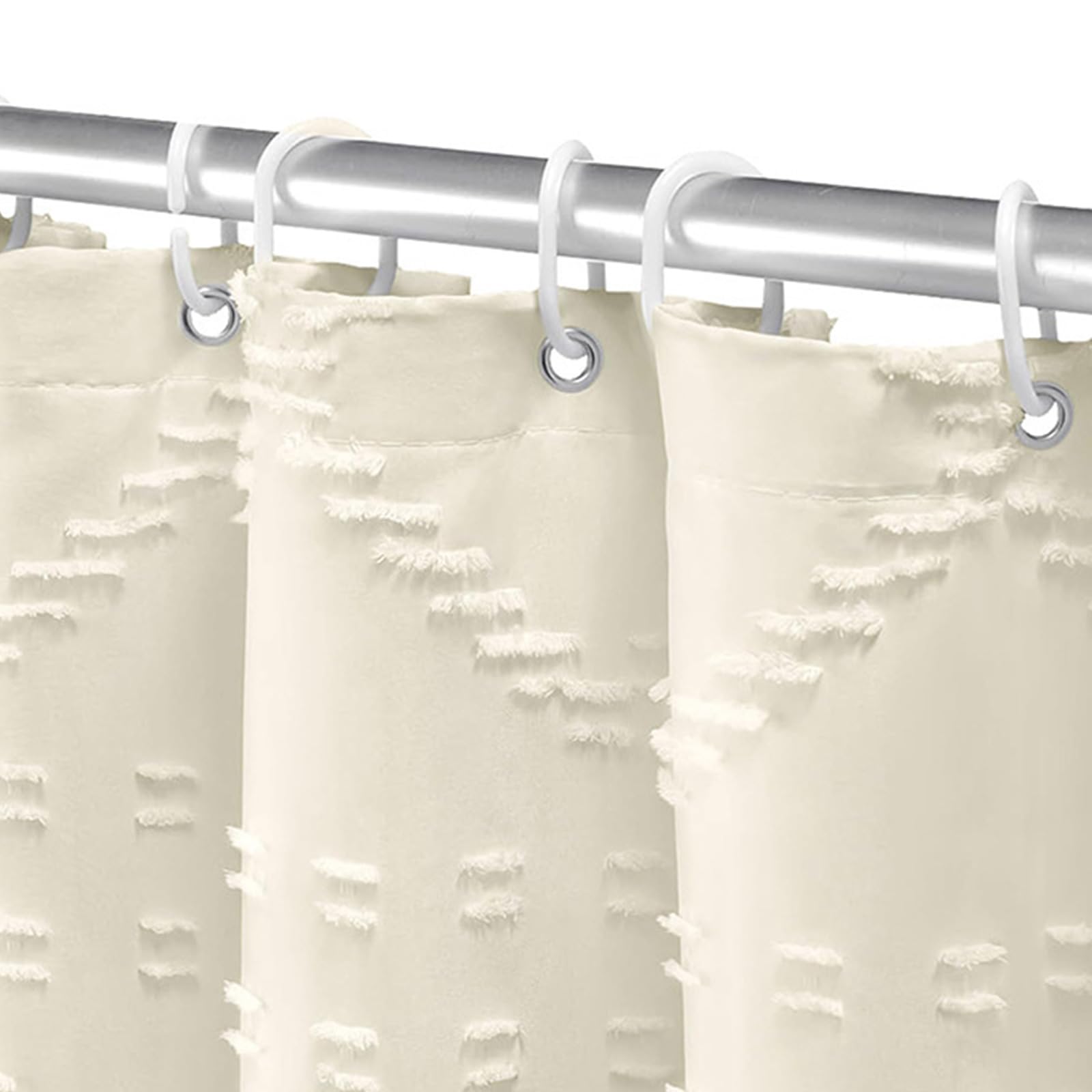 Rideau de douche imprimé floral imperméable en tissu polyester pour salle de bain Motif pompons