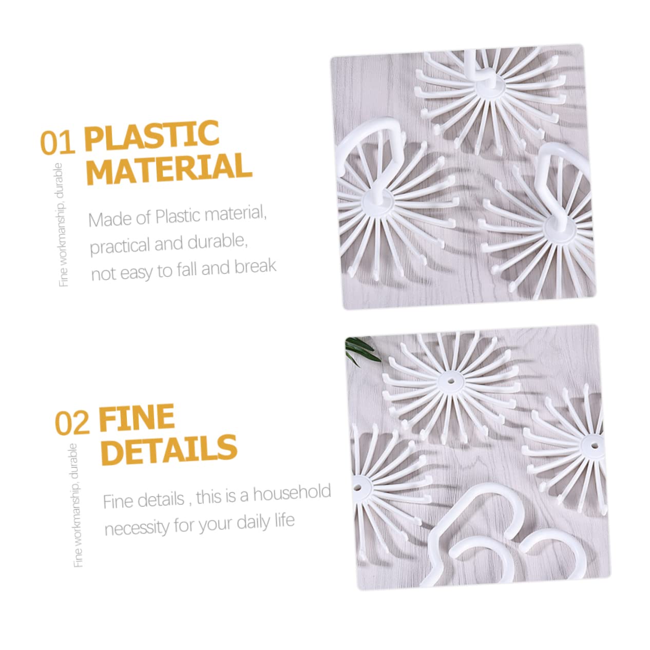 Happyyami 2pcs Necktie Hook Rack Claw Rotary Tie Organizer for Closet Versatile Belt and Tie Storage Easy to Install Lightweight Design Home Essential