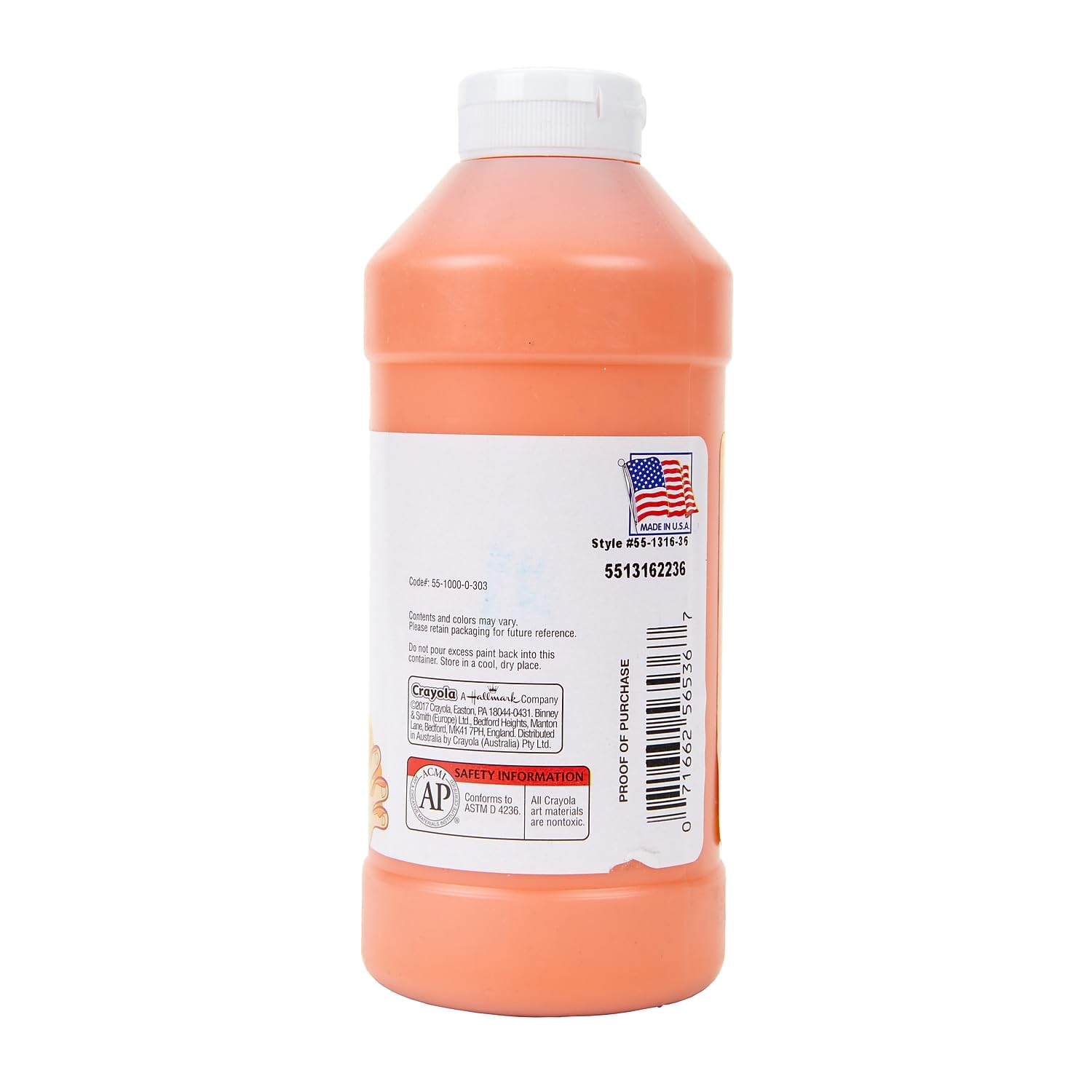 Washable Fingerpaint, Orange, 16 oz