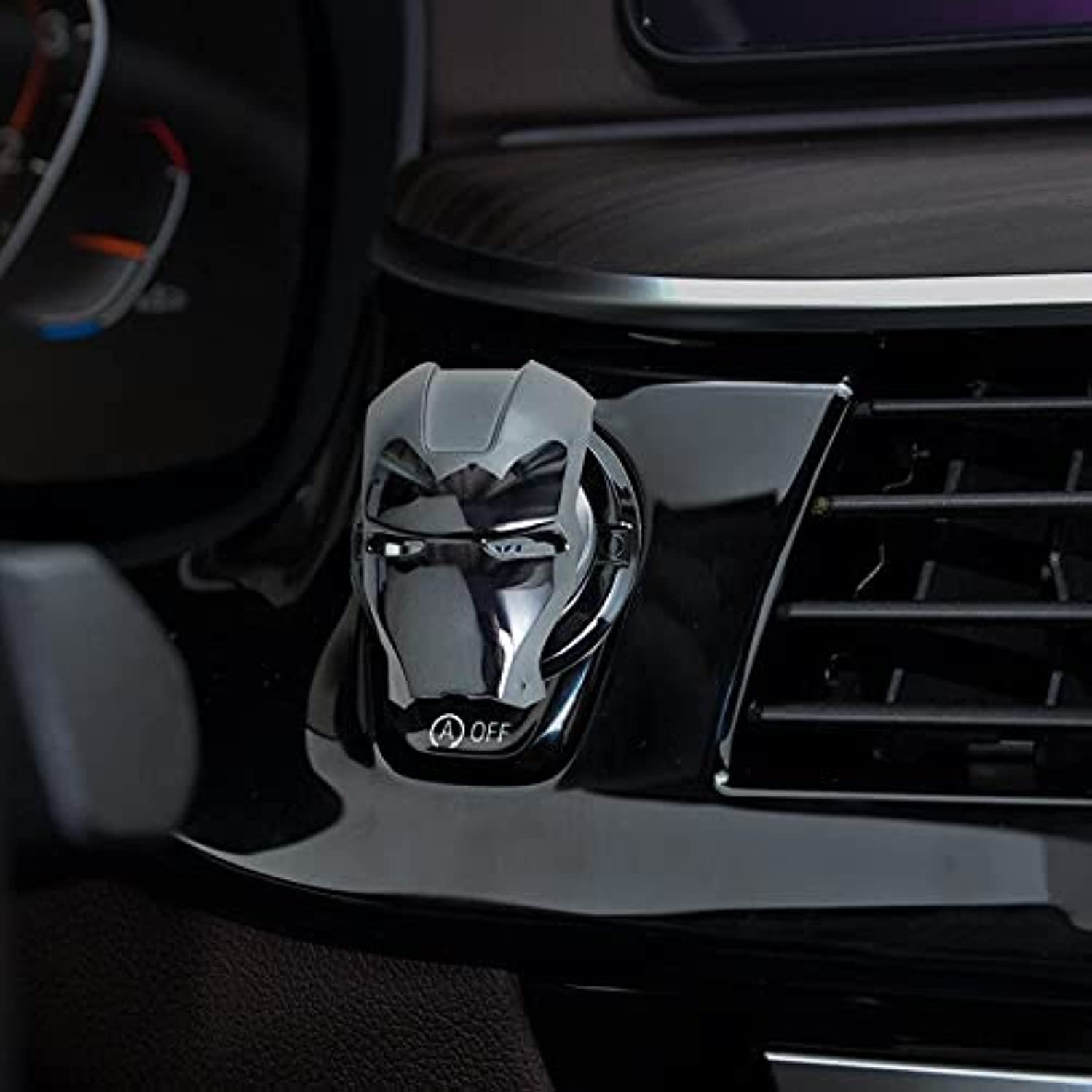 BKN® Trending New Superhero 3D Design Car Push to Start Ignition Button Cover Interior for Universal Cars Button Decoration Ring (ABS, IRN Man_Shine Silver)-image-7
