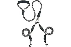 iyoshop Dual Dog Leash, 360° Swivel No Tangle Double Dog Leash