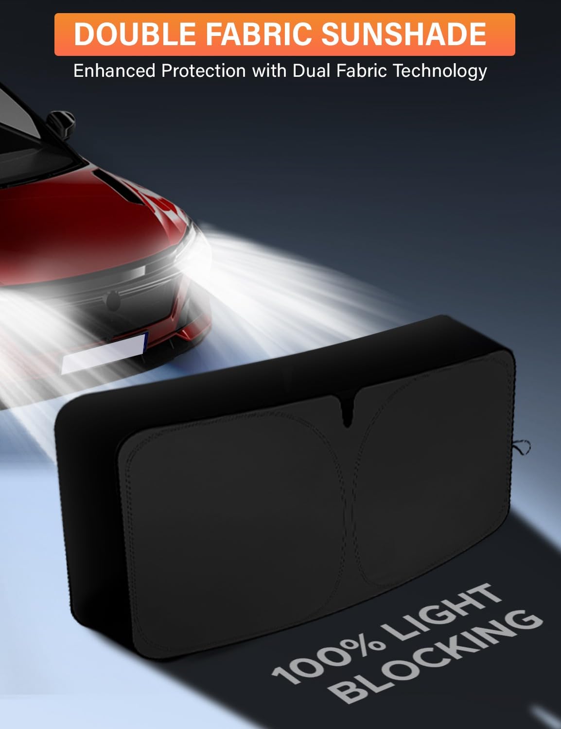 EcoNour Windshield Sunshade Compatible for Jeep Cherokee SUV (Not for Jeep Grand Cherokee) 2014-2021 2022 2023, 2026, Sun Visor for Front Window Sun Shade Cover, UV Heat Protector, Car Accessories