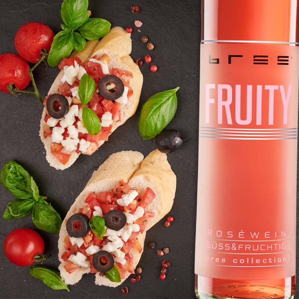 Bree Fruity Rosé QbA, süß&fruchtig, sortenreines Weinpaket + VINOX Winecards (6x0,75l)