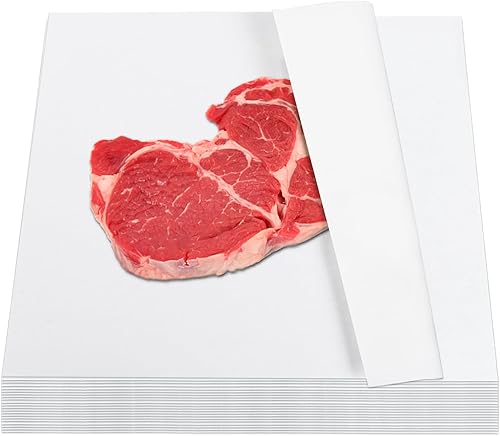 RAINHOL - 120 hojas de papel de carnicero blanco precortadas sin encerar de 12 x 12 pulgadas, papel de carnicero para ahumar carne, envolver carne,