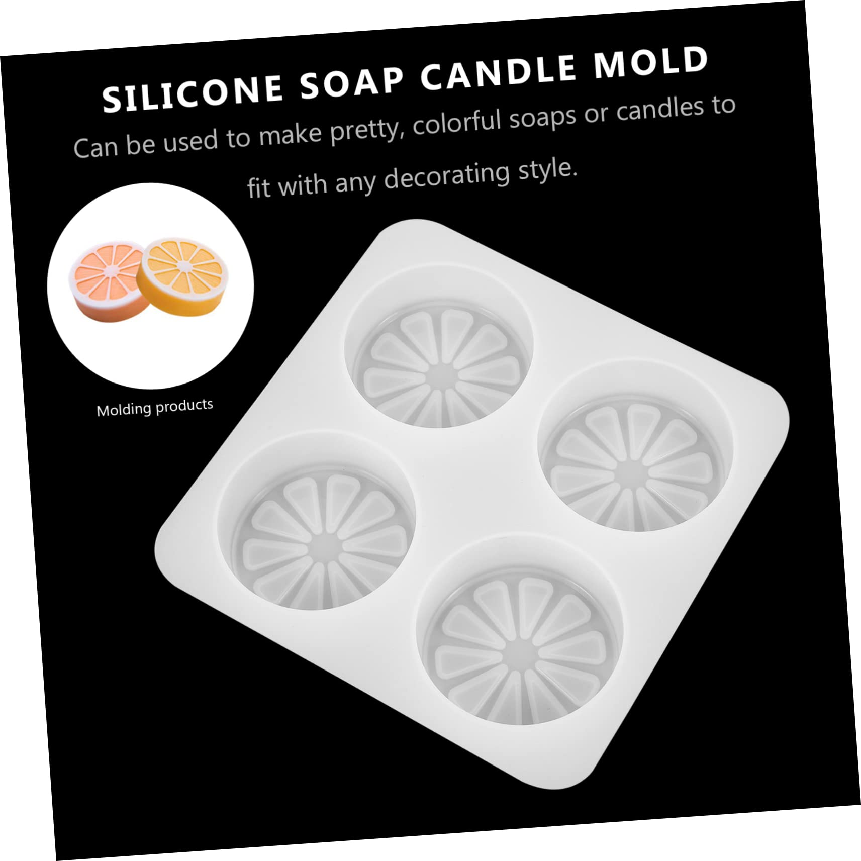 jojofuny 4 Pezzi Stampo Silicone Flessibile per Saponi Artigianali e Candele Modello Cavità Forma Fetta per Progetti Diy Facili da Usare e