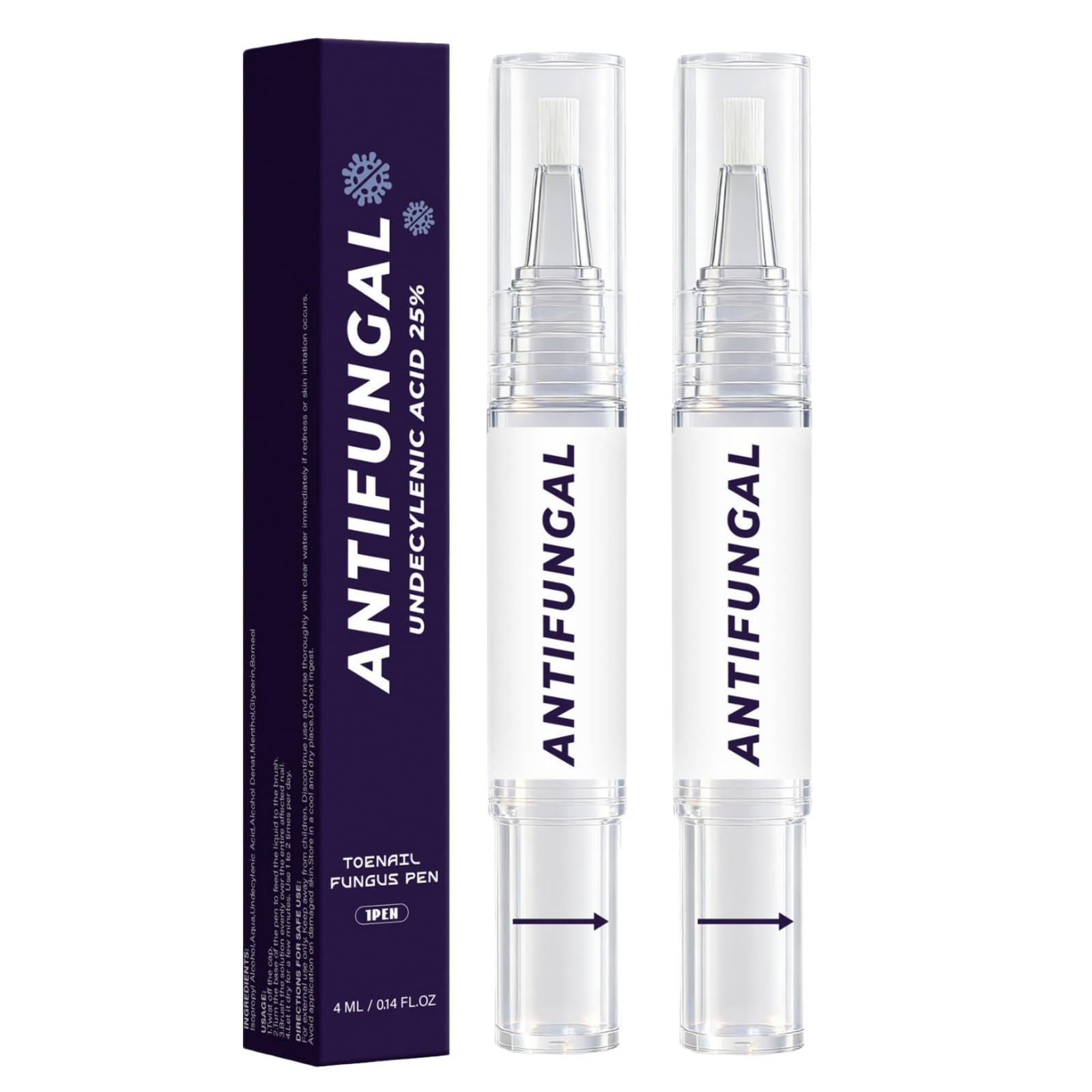 podagen piedi, 2/4/8 Pezzi Penna Cura Piedi Donna con Pennello Integrato Cura Unghie Piedi Formula ad Asciugatura Rapida Applicazione Precisa Portatile per Uso Quotidiano