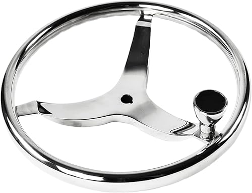 MARINE CITY Volante de 3 radios de acero inoxidable de grado 316 con perilla de 13-12 pulgadas para infantes de marina barcos barcos barcos