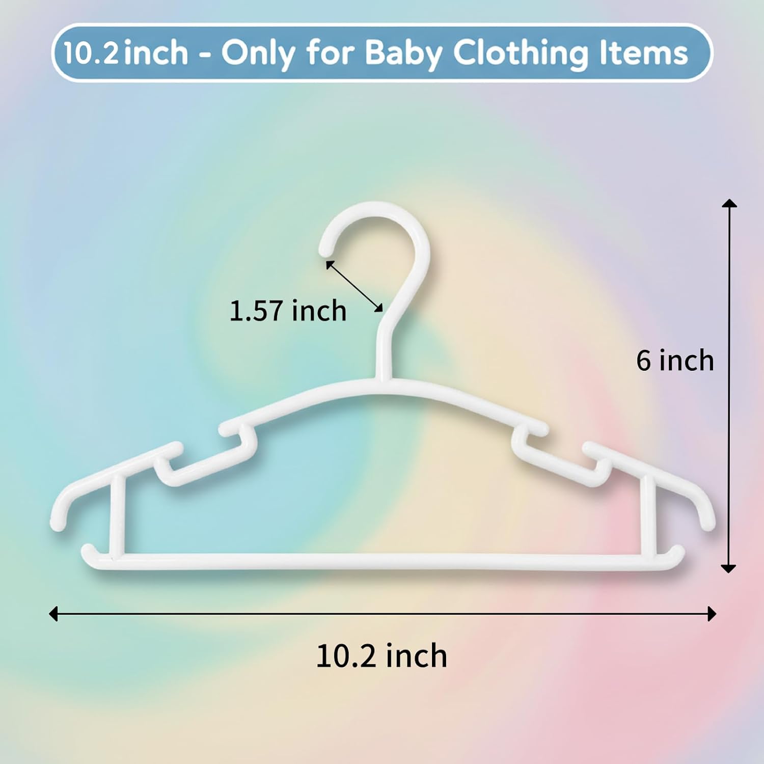 GoodtoU Kids Hangers 100 Pack, 10.2 Inch White Baby Hangers for Infant Toddler Childrens Small Clothes for Closet Organization (0-24 Months)