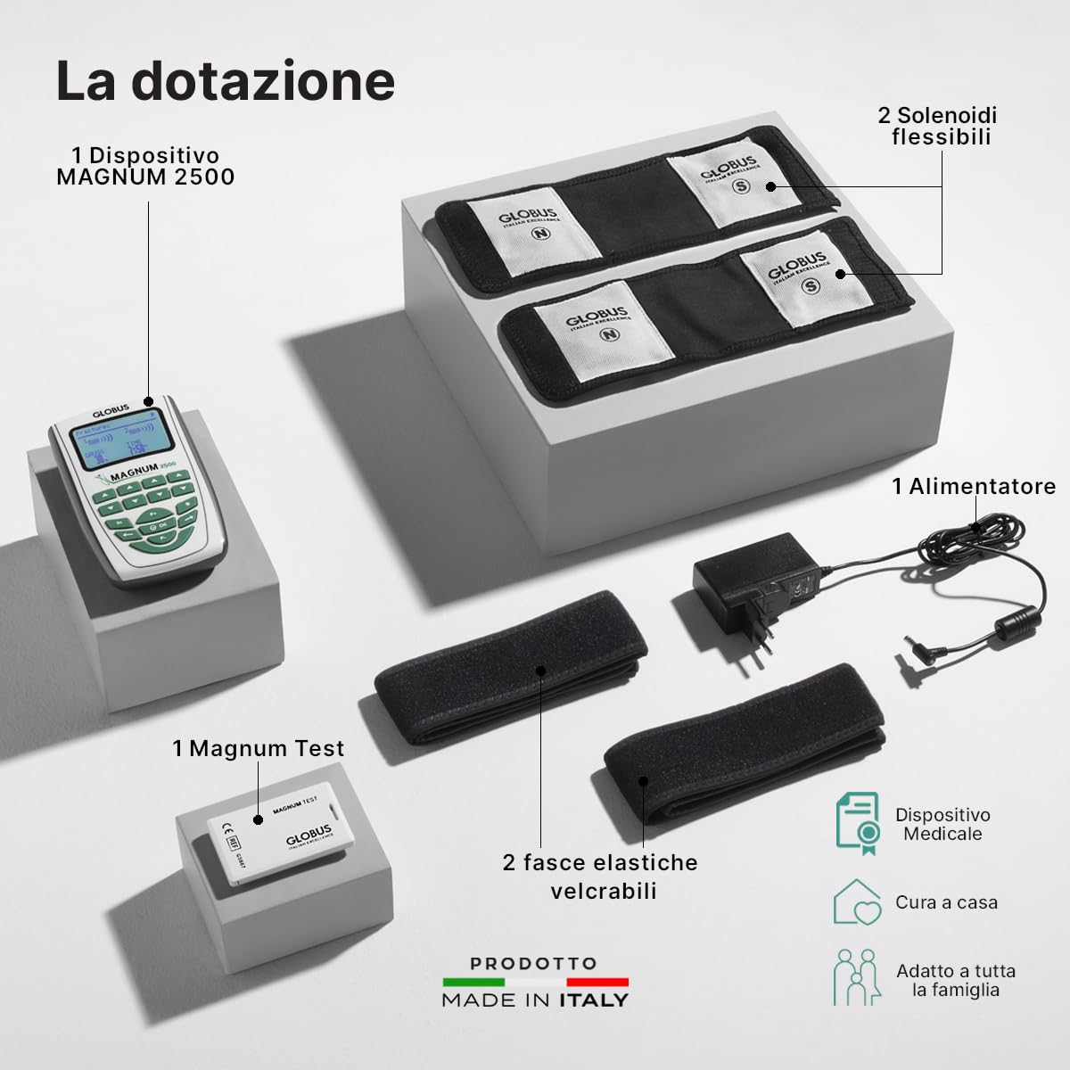 GLOBUS | Magnum 2500 Magnetoterapia Domiciliare ad Alta Potenza, 52 Programmi, Trattamenti Domiciliari, Recupero di Traumi e Fratture, Aiuta la Rigenerazione in caso di Artrosi e Artrite