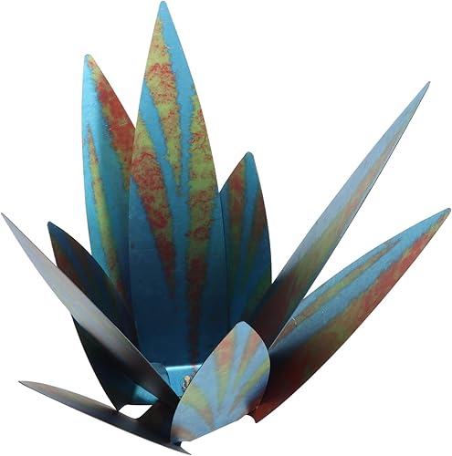 Miniatura 8 de Fydun Paquete de 9 esculturas rústicas de agave impermeables para bricolaje, planta de agave metálica para jardín, patio, césped, patio, decoración,