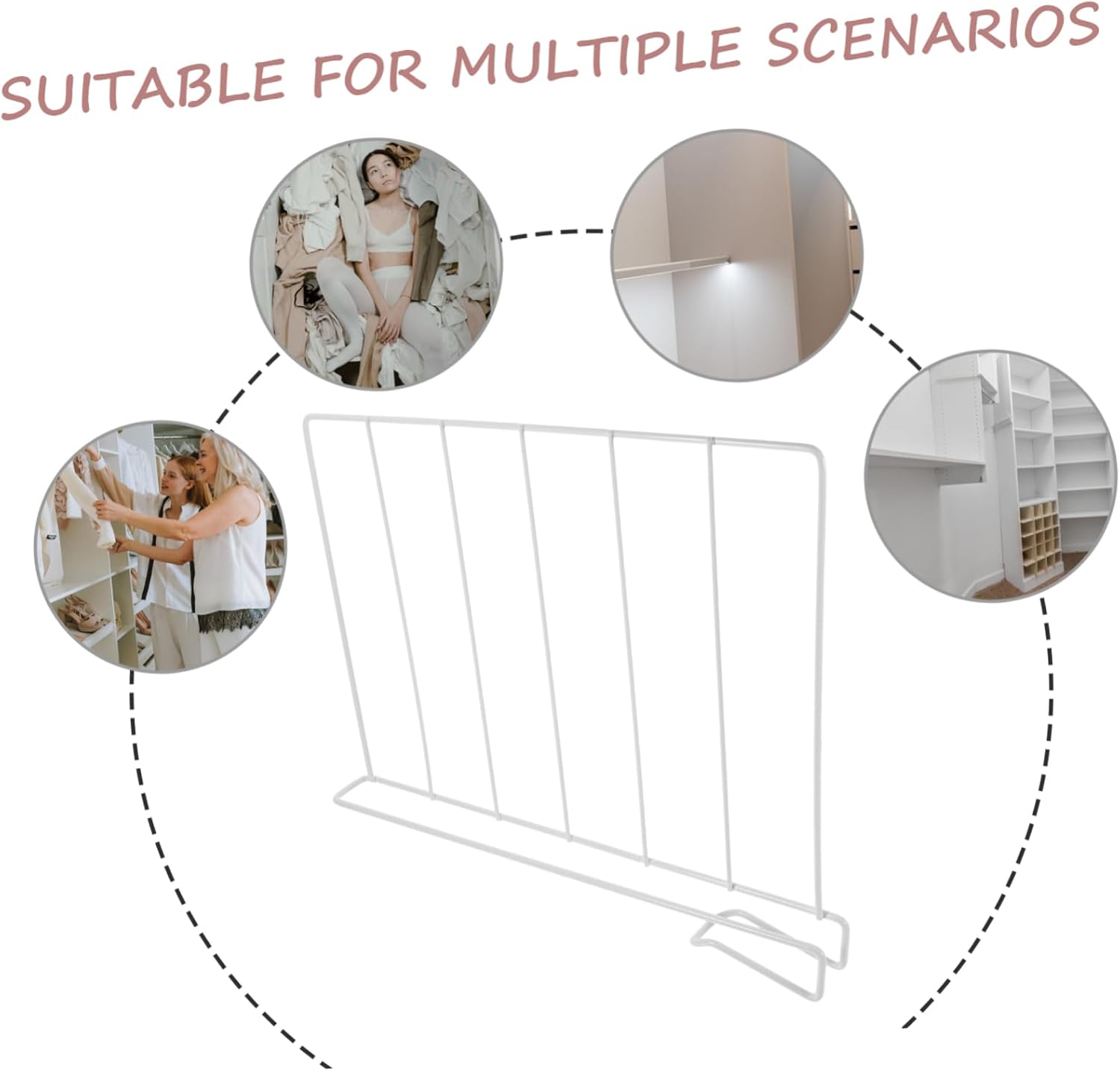 3pcs Closets Organizers Clothes Organizing Separator Bookshelf Bathroom Shelf Kitchen Cabinet Divider