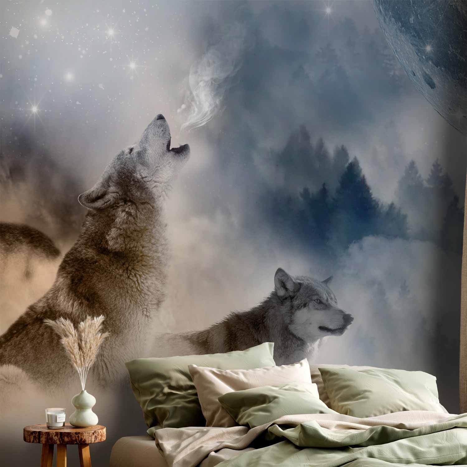 decomonkey Papier Peint Panoramique Animaux Loup 350x256 cm