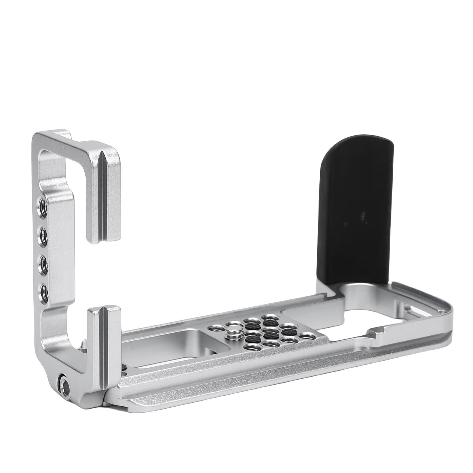 Handgriff L-Plattenhalterung Passend für XT3, Metallhandgriff L-förmiger Griff mit Holzgriff und Schnellwechselplatte QR-Halter Handgriff (Silver)
