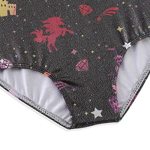 HOZIY Gymnastics Leotards for Girls Toddlers Kids Sleeveless Tumbling Outfits for Dance Print