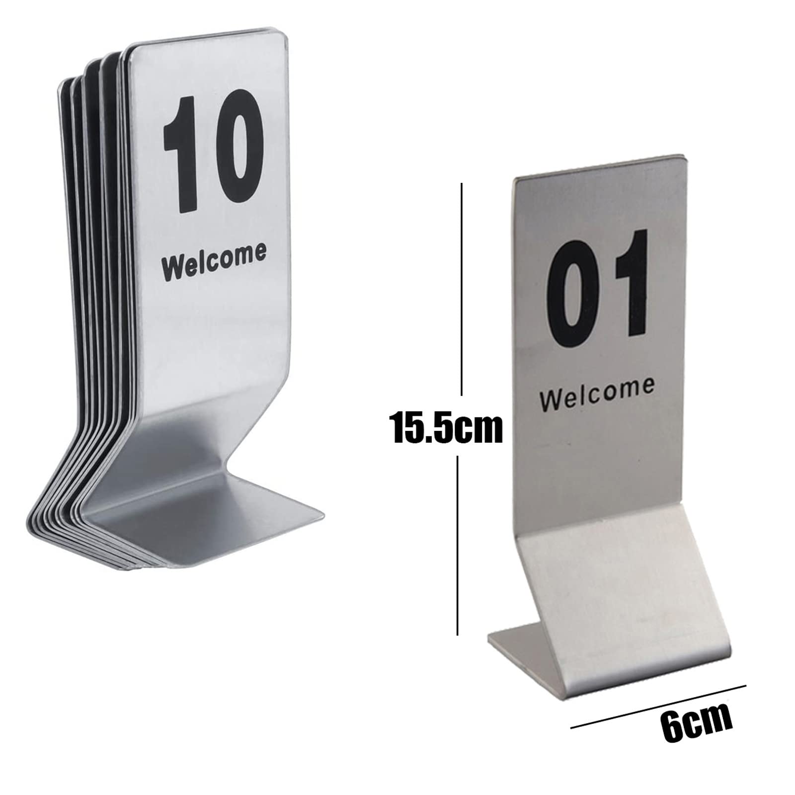 MBROS Números de Mesa de Doble Cara 1-25 1-50 Números de Mesa de Acero Inoxidable Carteles de Tarjetas para restaurantes, Bodas, Bares, Cartel Digital Reservado de Mesa