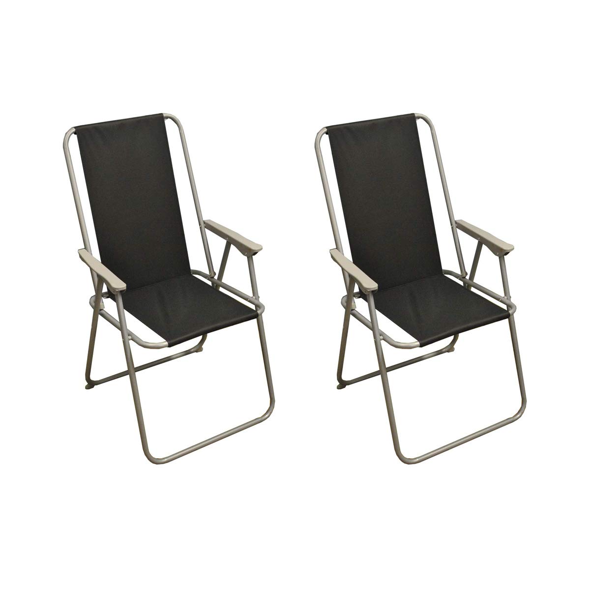 Selections Folding Garden Furniture Chairs with Metal Frame and Texteline Seat - Pack of 2