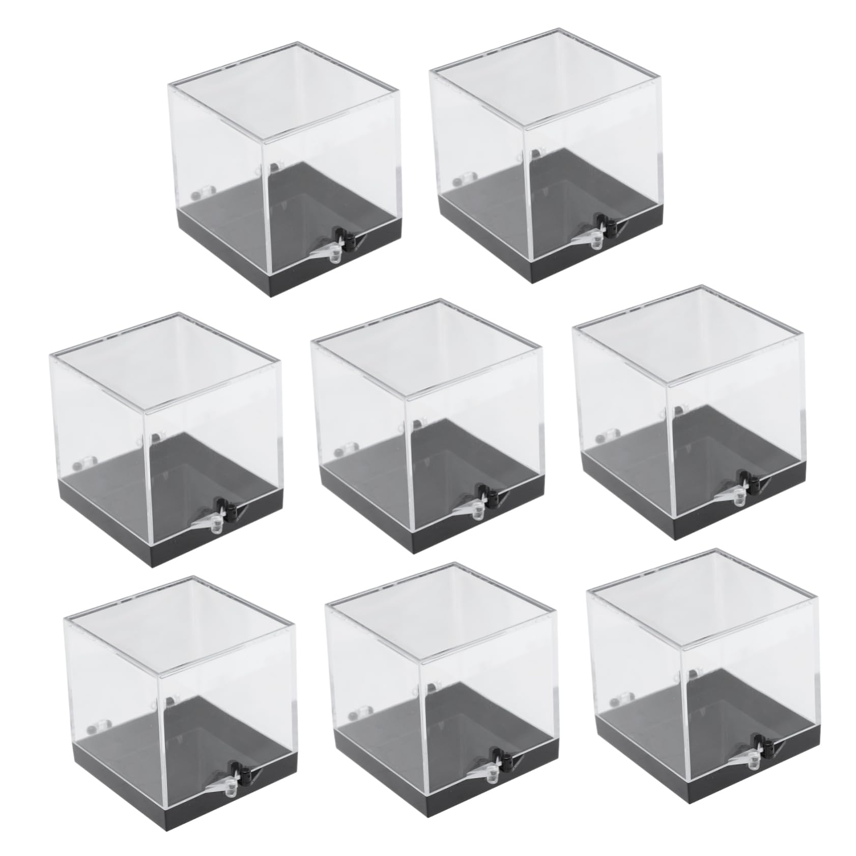 PRETYZOOM Boîte de Rangement Carrée Protection Optimale pour Spécimens Minéraux 8 Pcs en Plastique Transparent Résistante aux Chutes pour Collection et Exposition