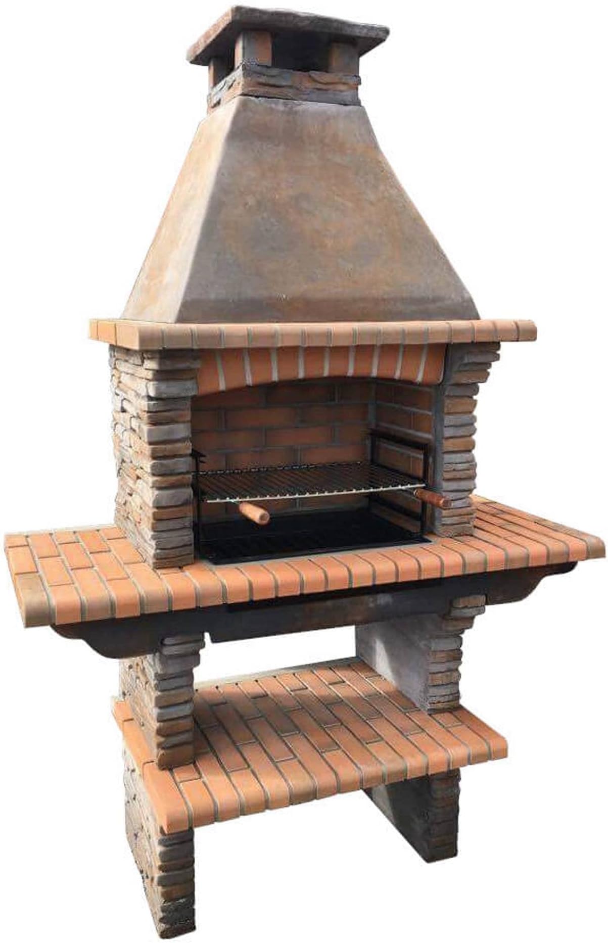 Mediterrani Masonry BBQ Grill - Dark Stone Charcoal Barbecue