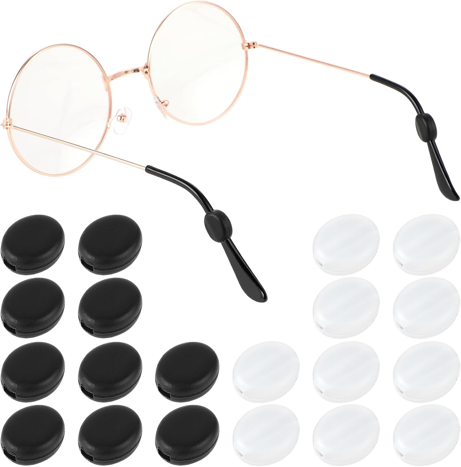 WLLHYF 10 Pairs Eyeglass Antislip Silicone Ear Clip, Glasses Temple
