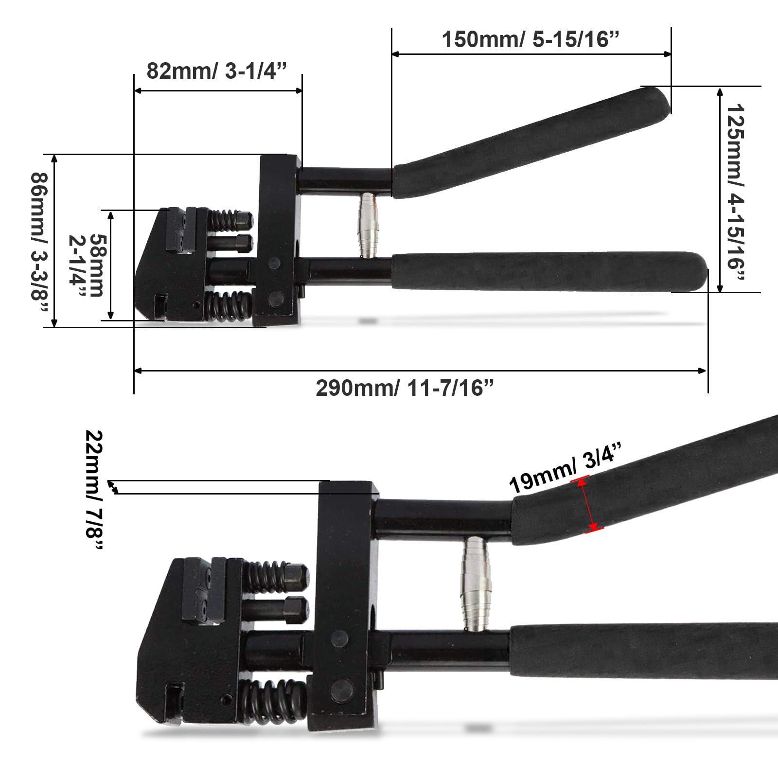 FreeTec 2 en 1 Pince à Soyer et à Poinçonner, Ø5 mm Pince à Poinçonner Metal, Pinces à Sertir Pinces à Soyer la Tôle pour Réparation de Carrosserie (Noir)