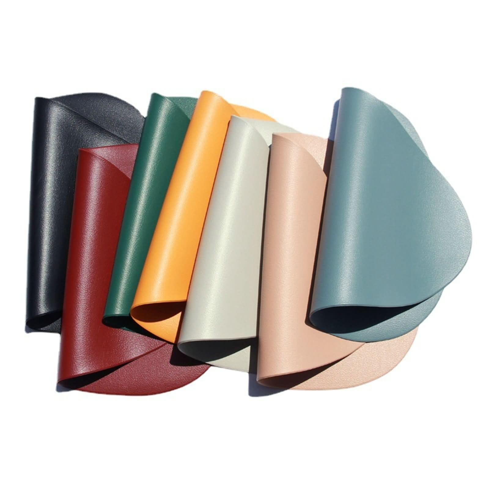 Zestaw podkładek zmywalnych, 8 sztuk, 45,5 x 36,5 cm, niebieskie, geometryczne, PCW, jednokolorowe, geometryczne