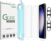 Vista 11 de amFilm OneTouch - Protector de pantalla para Samsung Galaxy S22 5G de 6.1 pulgadas, dureza 9H con protector de lente de cámara, más fácil