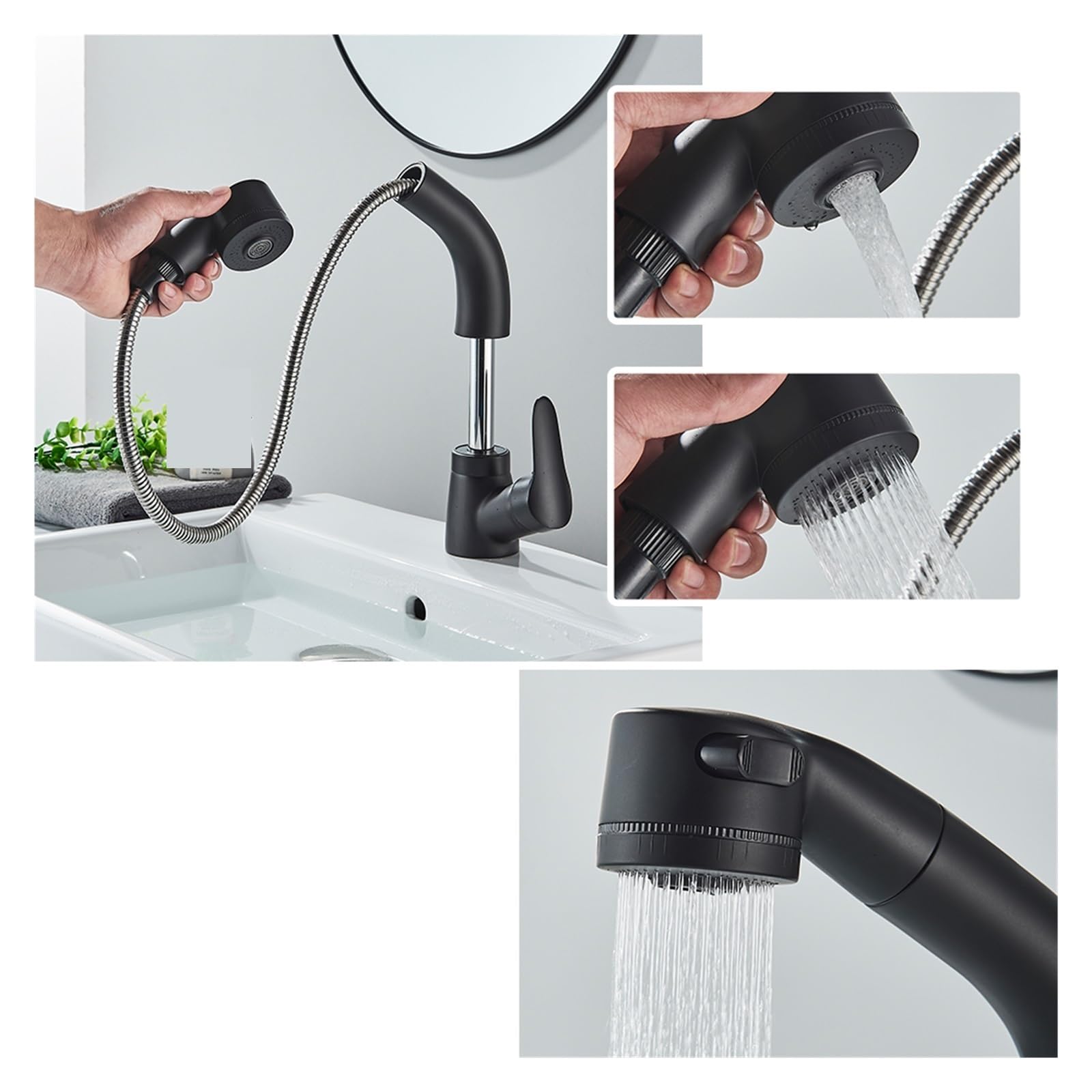 rubinetto da bagno, Rubinetto for lavabo con sollevamento retrattile(Chrome)