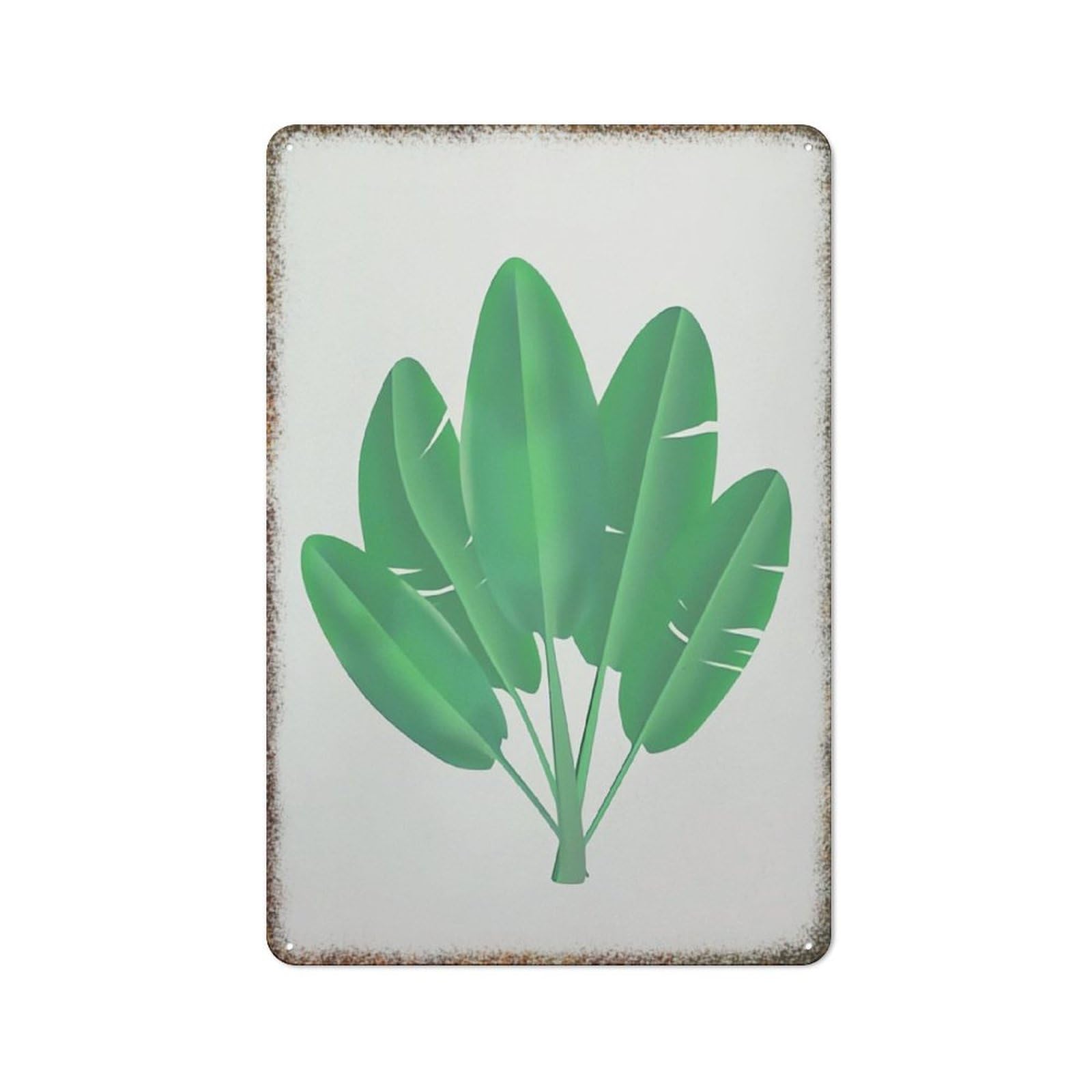 Tropical Banana Leaf Print Retro Metal Sign Bar Pub Dorm High Gloss Funny Gift Wall Decor Plaque 8x12 Inch