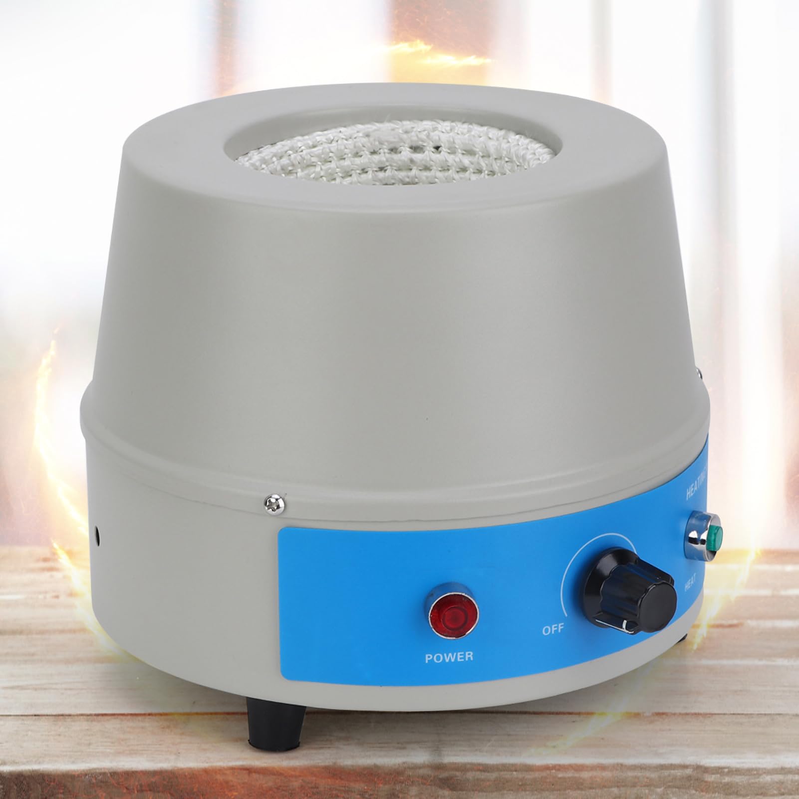 Manto Calefactor Eléctrico, Calentador Termostático de Laboratorio de 250 ml, Herramienta de Manto Calefactor con Agitador Magnético, Control de Temperatura 450 ℃(220V-Gris)