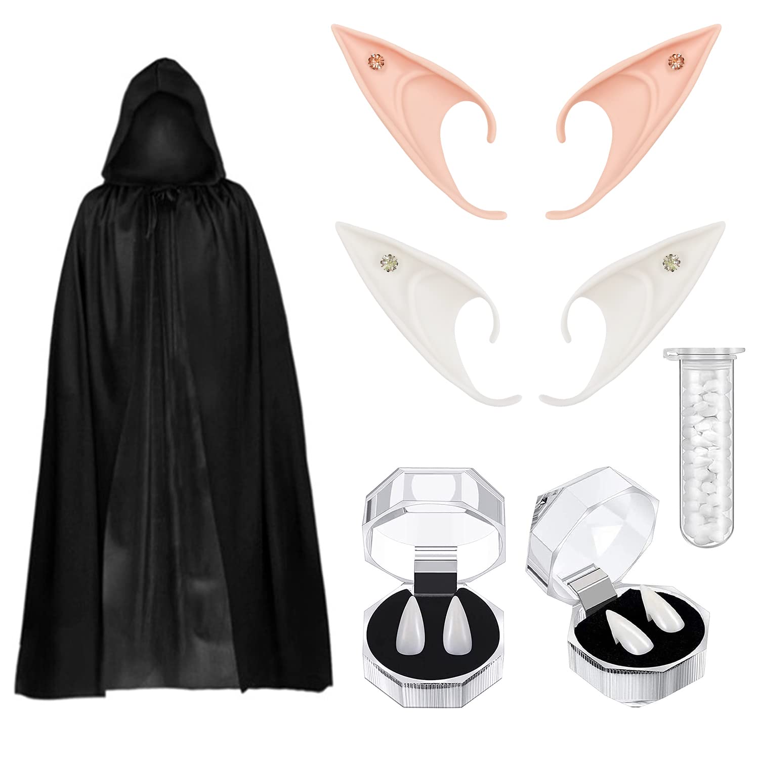 Vampir Zähne Set 4 Paar Mit Kleber - Halloween Fangs Für Kostüm & Cosplay