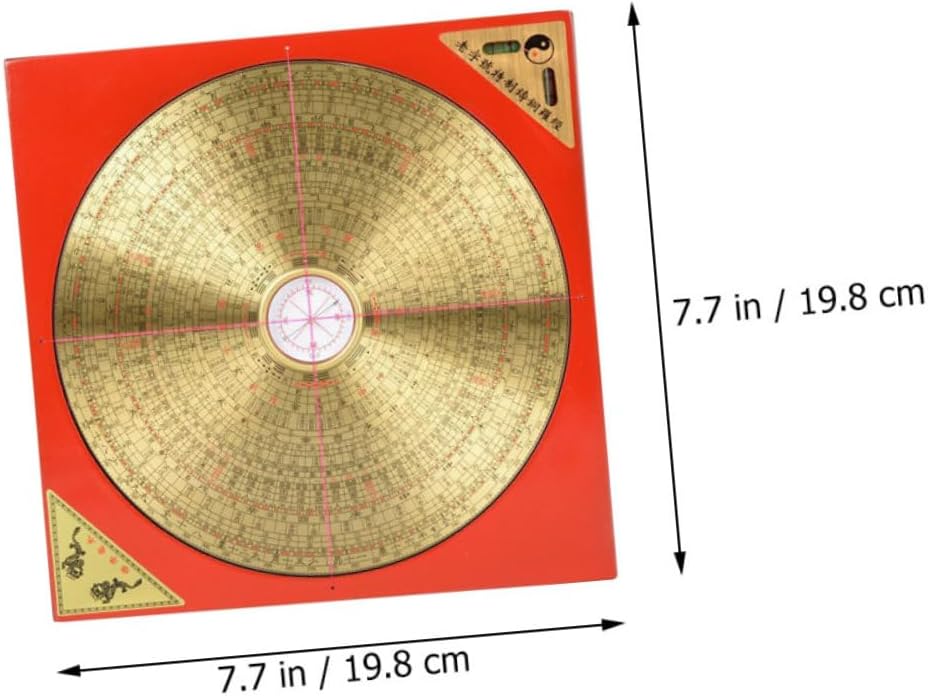 Vintage Brass Compass Chinese Ancient Taoist Metal Compass Portable Small for Home Decor Camping